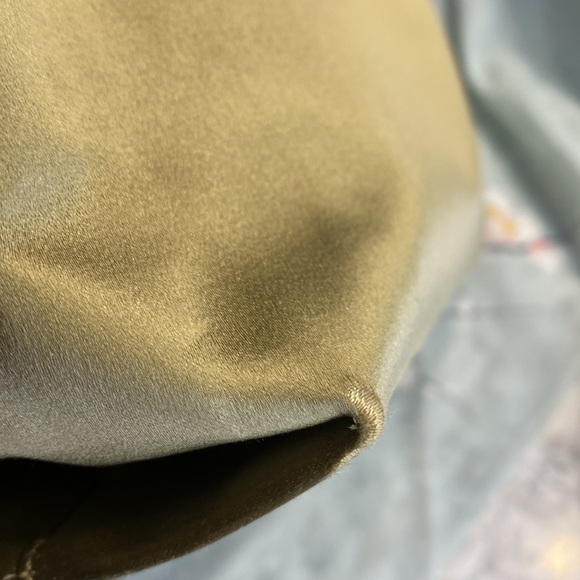 Prada Vintage Raso Catena Shoulder Bag Tote Green Satin with Gold Chain - Picture 10 of 11